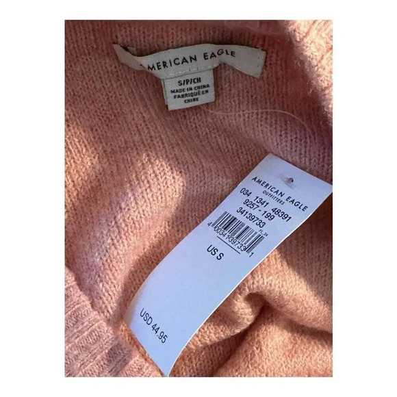 NEW American Eagle Women’s Small Pink Crewneck Oversized Comfy Sweater NWT - Picture 4 of 9
